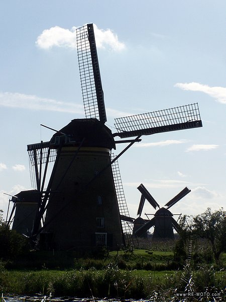 Windmills are used to drain the water from a piece of land, mainly to use it for agricultural purposes.