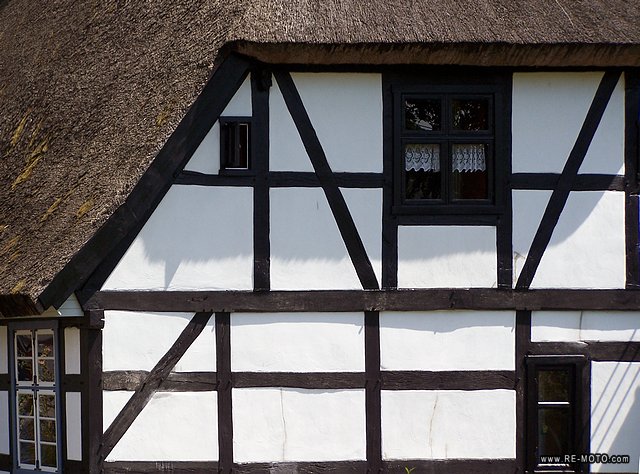 The half-timbered construction of the houses is very typical.