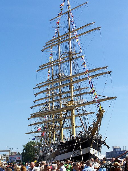 Russian sailboat in the Tall Ship Races of Szczezin.