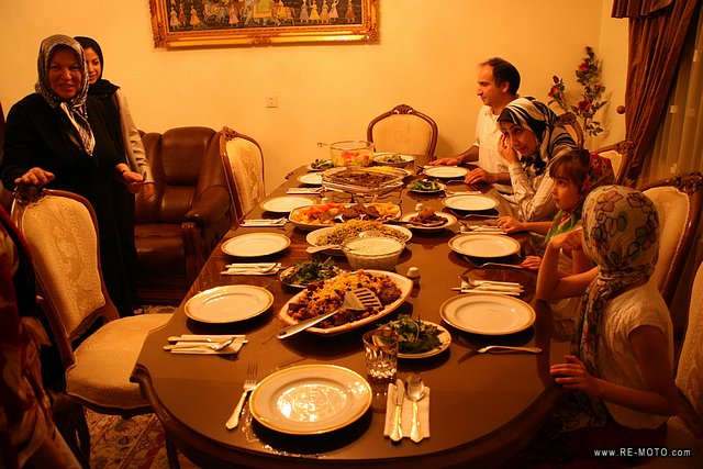 Typical persian meal. We stayed at the home of the Parhizkars in Tehran.