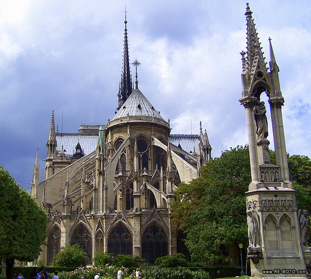 The famous gothic cathedral of Notre Dame.